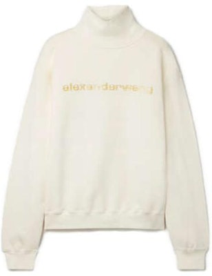 (W) Alexander Wang SS23 Logo Funnel Neck Crew Sweatshirt Putih UCC1211011-WHITE Order (W) Alexander Wang SS23 Logo Funnel Neck Crew Sweatshirt Putih UCC1211011-WHITE