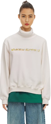 (W) Alexander Wang SS23 Logo Funnel Neck Crew Sweatshirt Putih UCC1211011-WHITE Lookbook (W) Alexander Wang SS23 Logo Funnel Neck Crew Sweatshirt Putih UCC1211011-WHITE