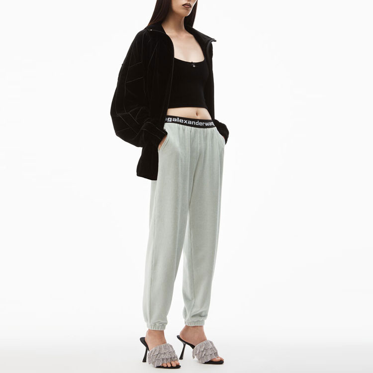 Lookbook (Women) Alexander Wang SS23 Logo Jogger Sweatpants Women’s - Ash Grey. 4CC1204024-344