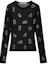 Buy (Women) Alexander Wang SS23 Lunar New Year Rabbit Mesh Rhinestone Long Sleeve Tee Black 1CC1231770-001
