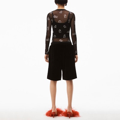 (Women) Alexander Wang SS23 Lunar New Year Rabbit Mesh Rhinestone Long Sleeve Tee Black 1CC1231770-001 Shop (Women) Alexander Wang SS23 Lunar New Year Rabbit Mesh Rhinestone Long Sleeve Tee Black 1CC1231770-001