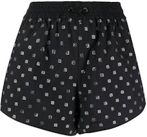 (Women) Alexander Wang SS23 Monogram Elastic Waist Casual Shorts Women Black 1WC2234590-001 (Women) Alexander Wang SS23 Monogram Elastic Waist Casual Shorts Women Black 1WC2234590-001