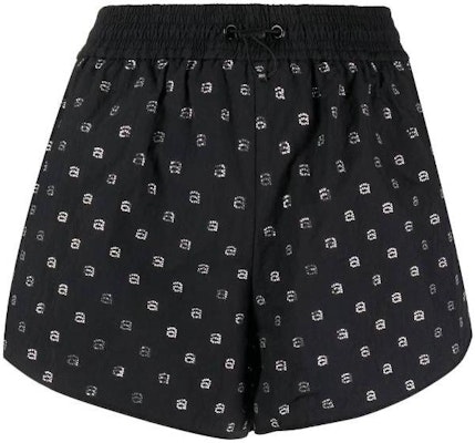 (Women) Alexander Wang SS23 Monogram Elastic Waist Casual Shorts Women Black 1WC2234590-001 Order (Women) Alexander Wang SS23 Monogram Elastic Waist Casual Shorts Women Black 1WC2234590-001