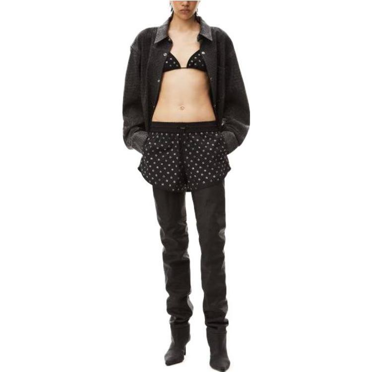 Lookbook (Women) Alexander Wang SS23 Monogram Elastic Waist Casual Shorts Women Black 1WC2234590-001