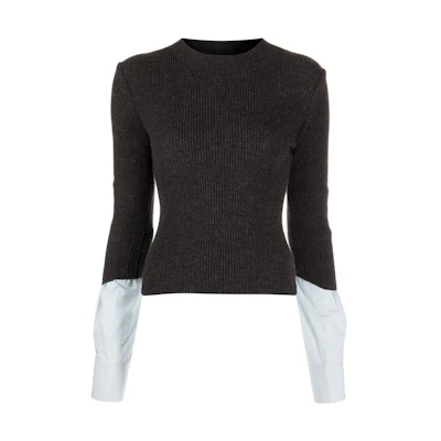 (Women) Alexander Wang SS23 Ribbed Knit Sweater Brown 4KC1231010-010