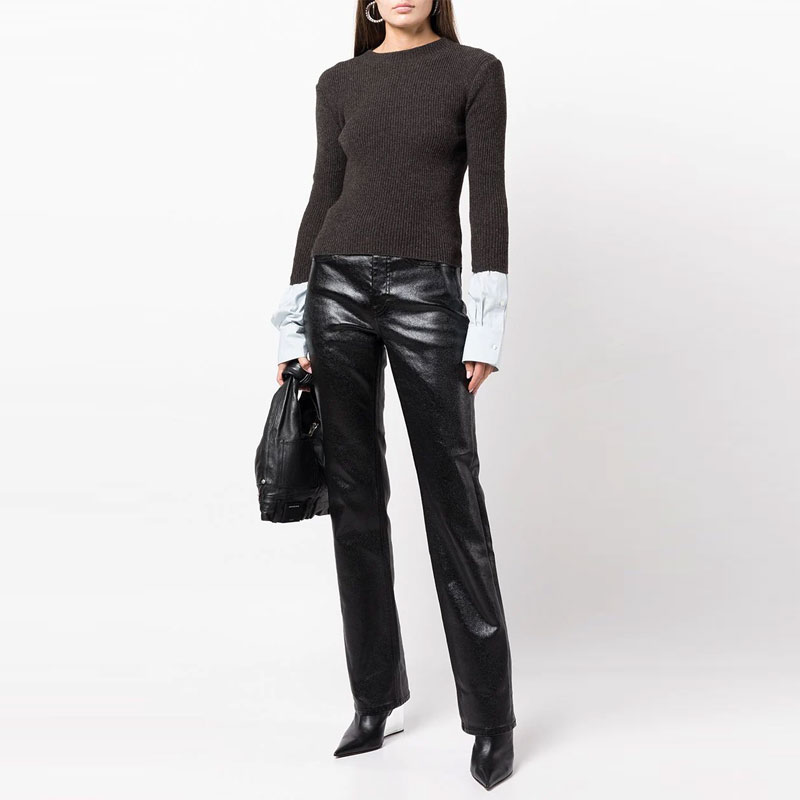 Lookbook (Women) Alexander Wang SS23 Ribbed Knit Sweater Brown 4KC1231010-010