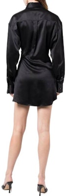 (W) 亚历山大王 SS23 黑色缎面长袖衬衫连衣裙 女款 4WC1236203-001 Shop (W) 亚历山大王 SS23 黑色缎面长袖衬衫连衣裙 女款 4WC1236203-001