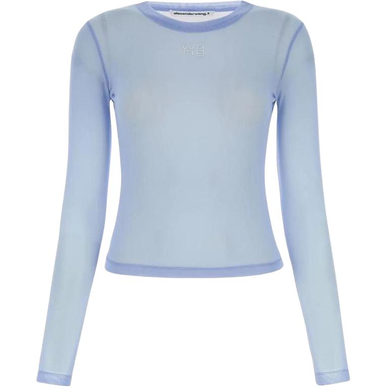 (Women) Alexander Wang SS23 Sheer Mesh Top Regular Sleeve T-Shirt 4CC3231408-481