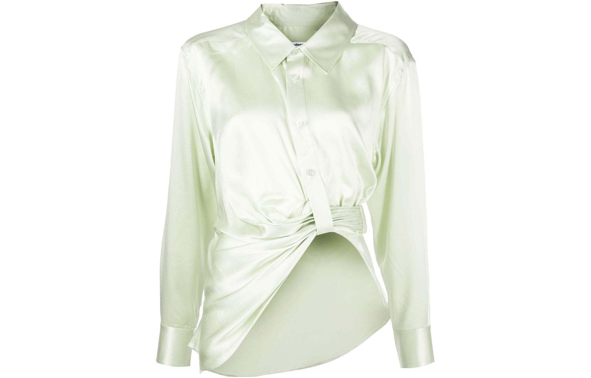 Order (W) Alexander Wang SS23 綠色扭結扣長袖襯衫 女款 4WC1231376-339