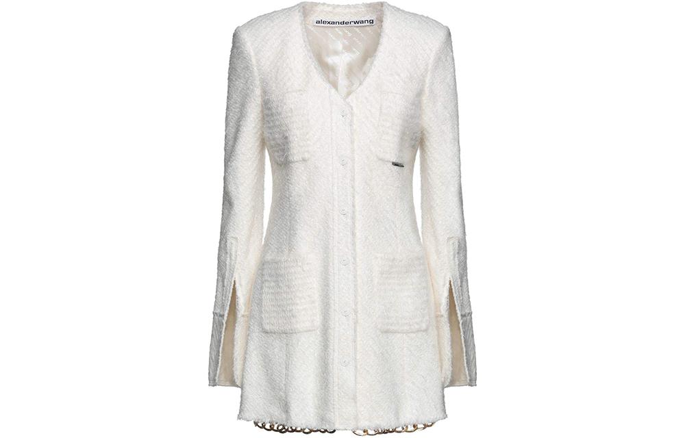(Women) Alexander Wang SS23 Solid V-Neck Single-Breasted Coat Off-White 0159959