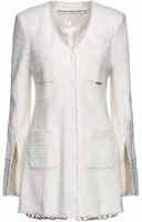 (Women) Alexander Wang SS23 Solid V-Neck Single-Breasted Coat Off-White 0159959 (Women) Alexander Wang SS23 Solid V-Neck Single-Breasted Coat Off-White 0159959