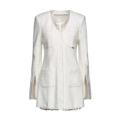 (Women) Alexander Wang SS23 Solid V-Neck Single-Breasted Coat Off-White 0159959