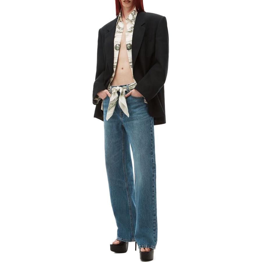 (Women) Alexander Wang SS23 Spliced Loose Straight Jeans for Women Light Blue 4DC3234174-473 圖 3