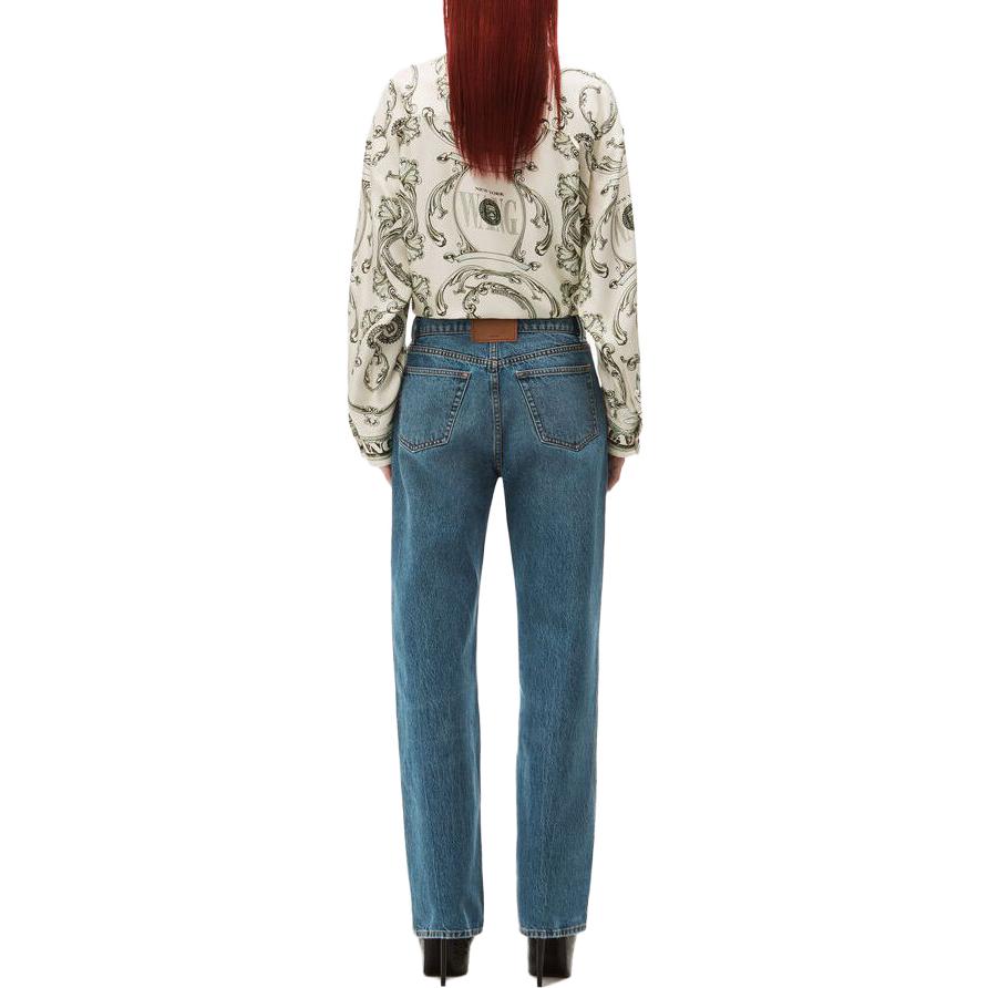 (Women) Alexander Wang SS23 Spliced Loose Straight Jeans for Women Light Blue 4DC3234174-473 圖 4