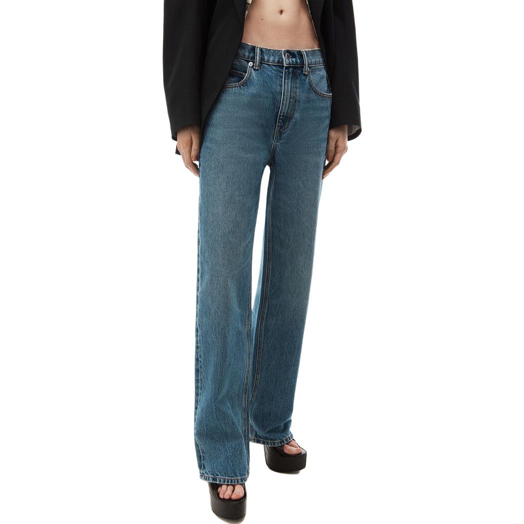 (Women) Alexander Wang SS23 Spliced Loose Straight Jeans for Women Light Blue 4DC3234174-473 圖 5