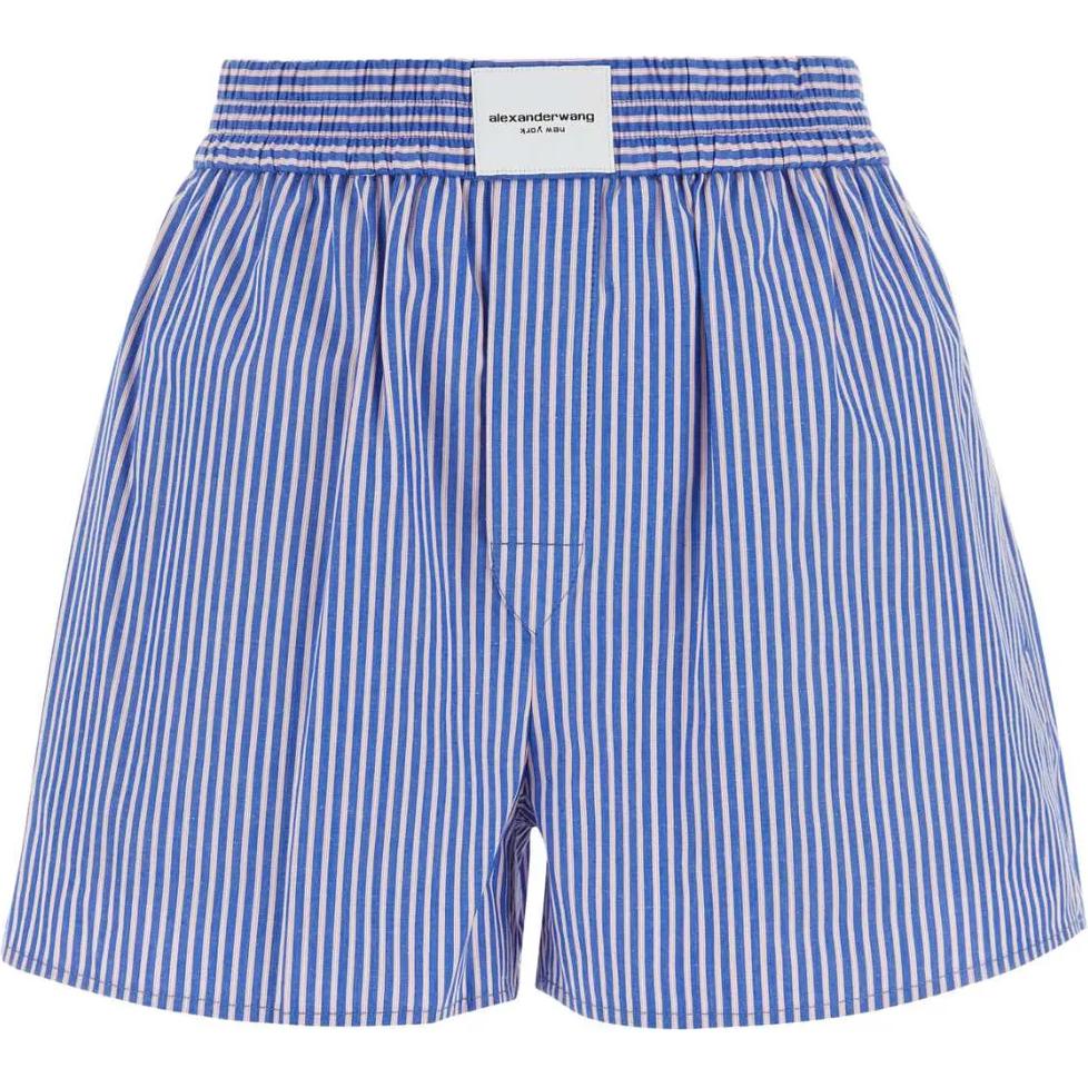(Women) Alexander Wang SS23 Striped Shorts Light Blue 4WC3234380-246