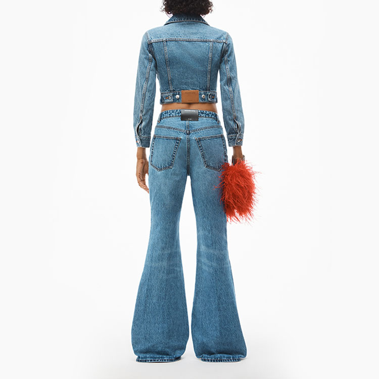 Shop (Women) Alexander Wang SS23 Washed Flared Denim Jeans Women’s Blue 4DC1234407-473