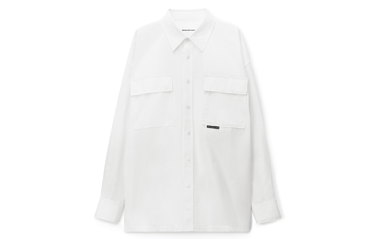(Women) Alexander Wang SS23 White Button-Up Long Sleeve Casual Shirt 4WC2231391-111
