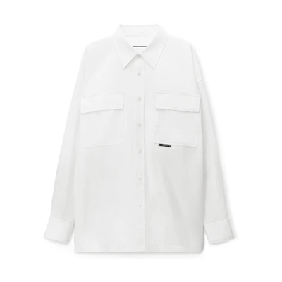 (Women) Alexander Wang SS23 White Button-Up Long Sleeve Casual Shirt 4WC2231391-111