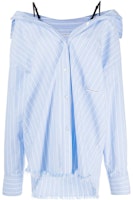 (Women) Alexander Wang SS23 Women’s Striped Off-Shoulder Long Sleeve Top Light Blue 4WC1231369-425 (Women) Alexander Wang SS23 Women’s Striped Off-Shoulder Long Sleeve Top Light Blue 4WC1231369-425
