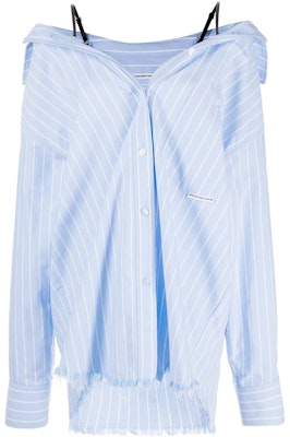 (Women) Alexander Wang SS23 Women’s Striped Off-Shoulder Long Sleeve Top Light Blue 4WC1231369-425 Order (Women) Alexander Wang SS23 Women’s Striped Off-Shoulder Long Sleeve Top Light Blue 4WC1231369-425