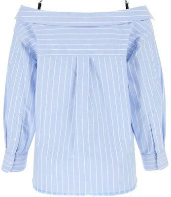 (Women) Alexander Wang SS23 Women’s Striped Off-Shoulder Long Sleeve Top Light Blue 4WC1231369-425 Lookbook (Women) Alexander Wang SS23 Women’s Striped Off-Shoulder Long Sleeve Top Light Blue 4WC1231369-425