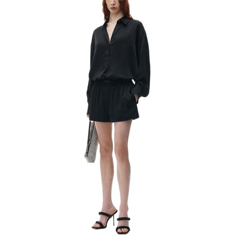 Lookbook (W) 亞歷山大王 SS24 黑色鏤空徽標休閒短褲 1WC2244717-Black