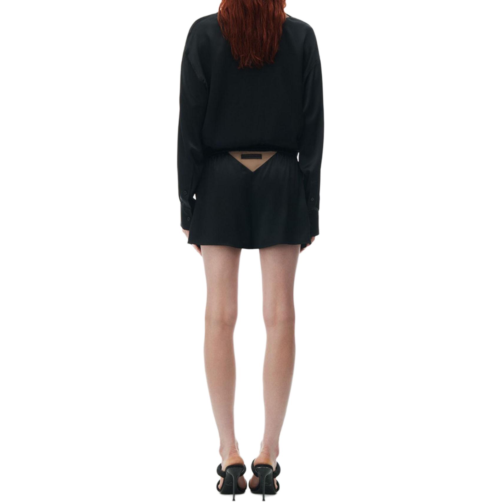 Shop (W) 亞歷山大王 SS24 黑色鏤空徽標休閒短褲 1WC2244717-Black