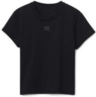 (Women) Alexander Wang SS24 Black Essential Logo Foam Crewneck T-Shirt. 4CC3221358050001100 (Women) Alexander Wang SS24 Black Essential Logo Foam Crewneck T-Shirt. 4CC3221358050001100