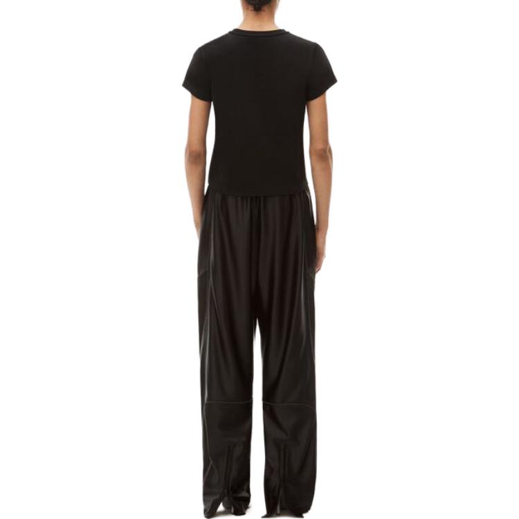 Shop (W) 亚历山大王SS24黑色必备标志泡沫圆领T恤. 4CC3221358050001100