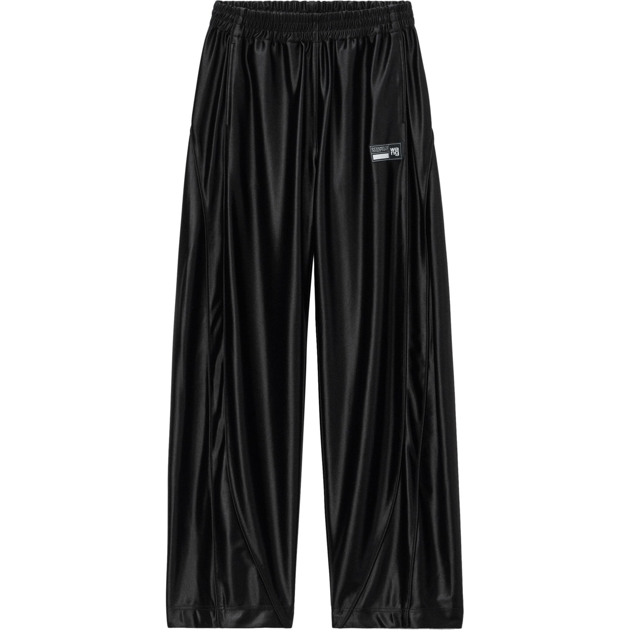 Order (W) Alexander Wang SS24 Pantalones Negros Elastizados Cintura Media Logo Patch 4CC3244367001-BLACK