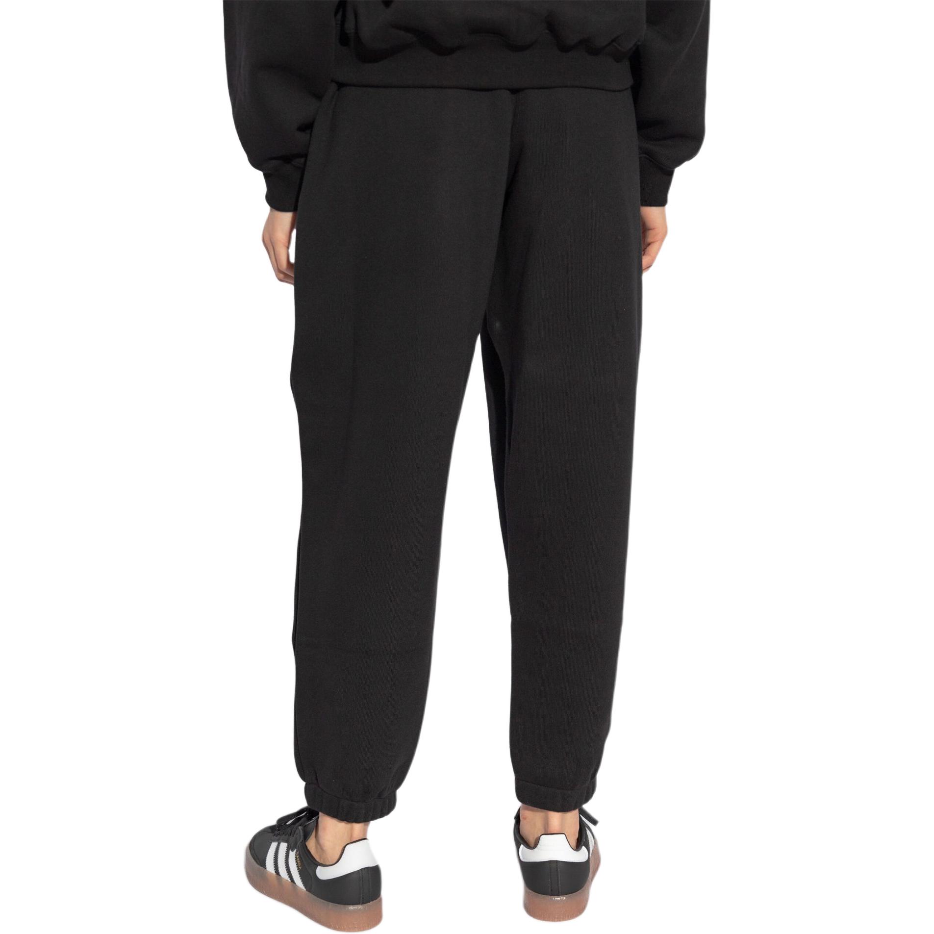 Shop (Women) Alexander Wang SS24  Black Mid-Rise Knit Logo Joggers with Elastic Waist. 4CC3244399001-BLACK
