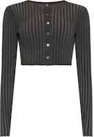 Order (W) Alexander Wang SS24 黑色單排釦長袖針織開衫外套 4KC3243025010-BLACK