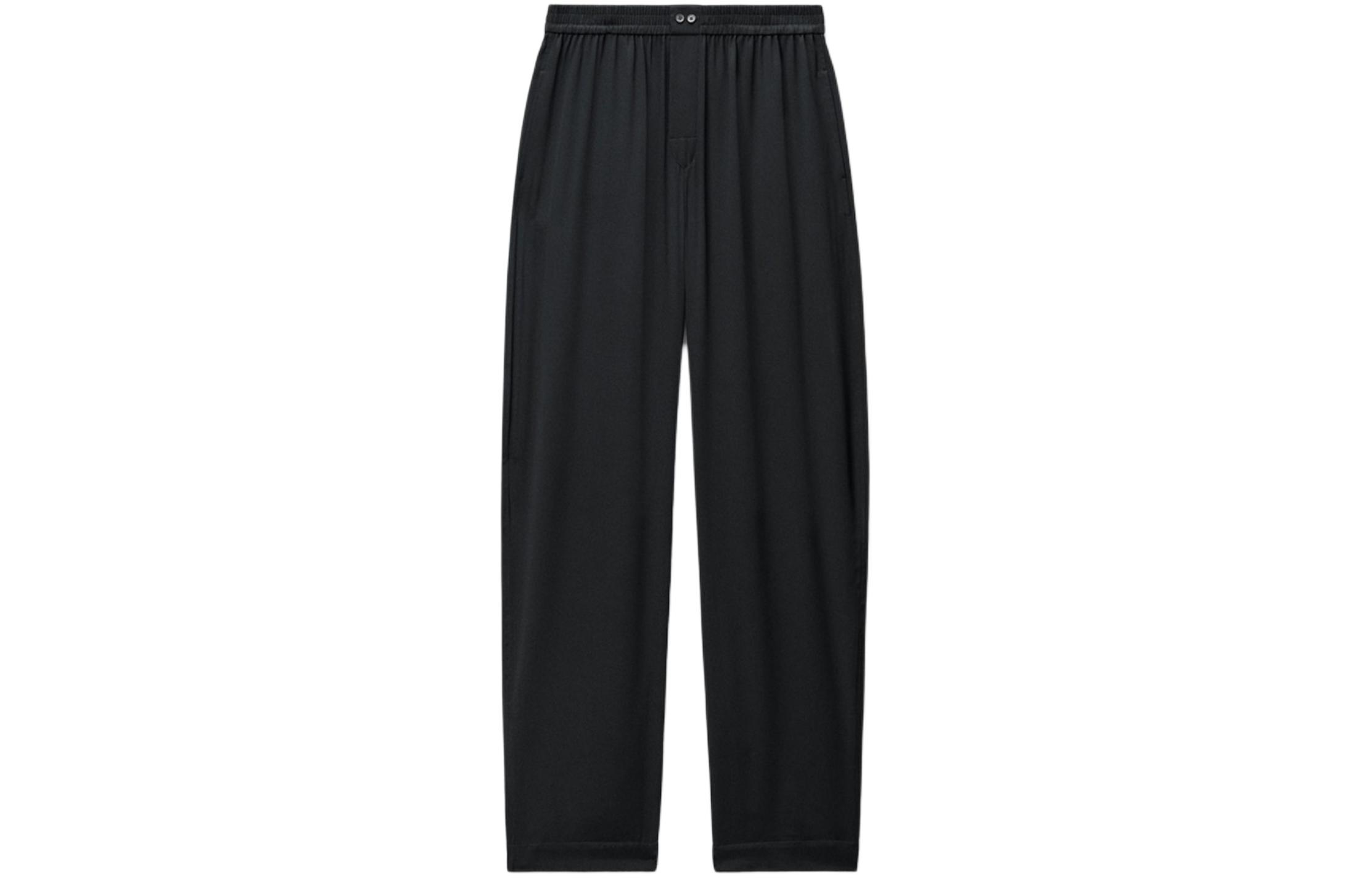 Order (Women) Alexander Wang SS24  Black Solid Color Cutout Logo Casual Pants. 1WC2244723-Black