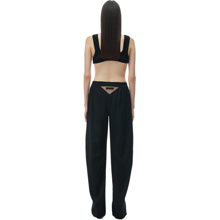 Shop (Women) Alexander Wang SS24  Black Solid Color Cutout Logo Casual Pants. 1WC2244723-Black