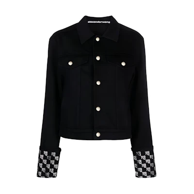 (Women) Alexander Wang SS24 Black Solid Single-Breasted Casual Jacket 4DC1242230-011