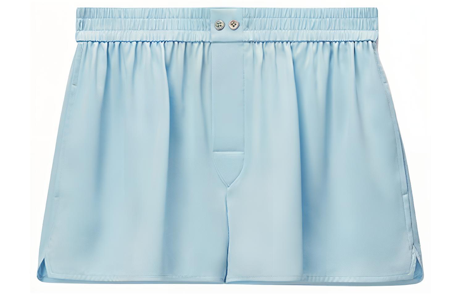(Women) Alexander Wang SS24  Bright Blue Cut-Out Logo Lounge Shorts. 1WC2244717-BRIGHT BLUE