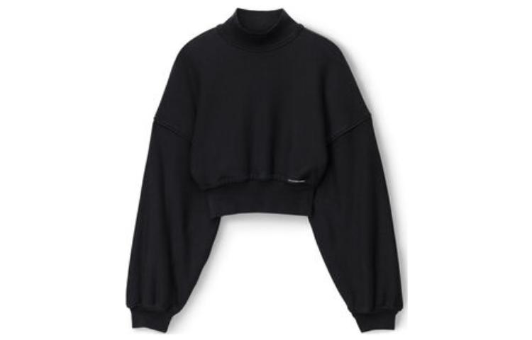 (Women) Alexander Wang SS24  Classic Black Crewneck Long Sleeve Sweatshirt. 4CC1241442-020