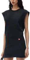 Lookbook (W) Alexander Wang SS24 經典迷你無袖連衣裙 洗滌黑翡翠色. 4CC2246269021A