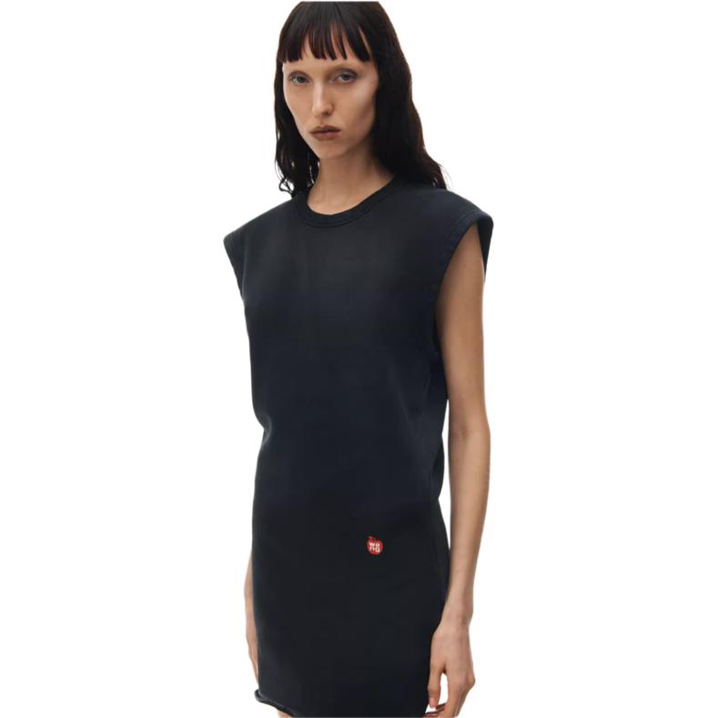 Shop (W) 亚历山大王SS24经典黑玉色无袖迷你连衣裙 4CC2246269021A