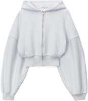 (Women) Alexander Wang SS24 Classic Terry Zip-Up Hoodie Light Grey 4CC1242077-050 (Women) Alexander Wang SS24 Classic Terry Zip-Up Hoodie Light Grey 4CC1242077-050