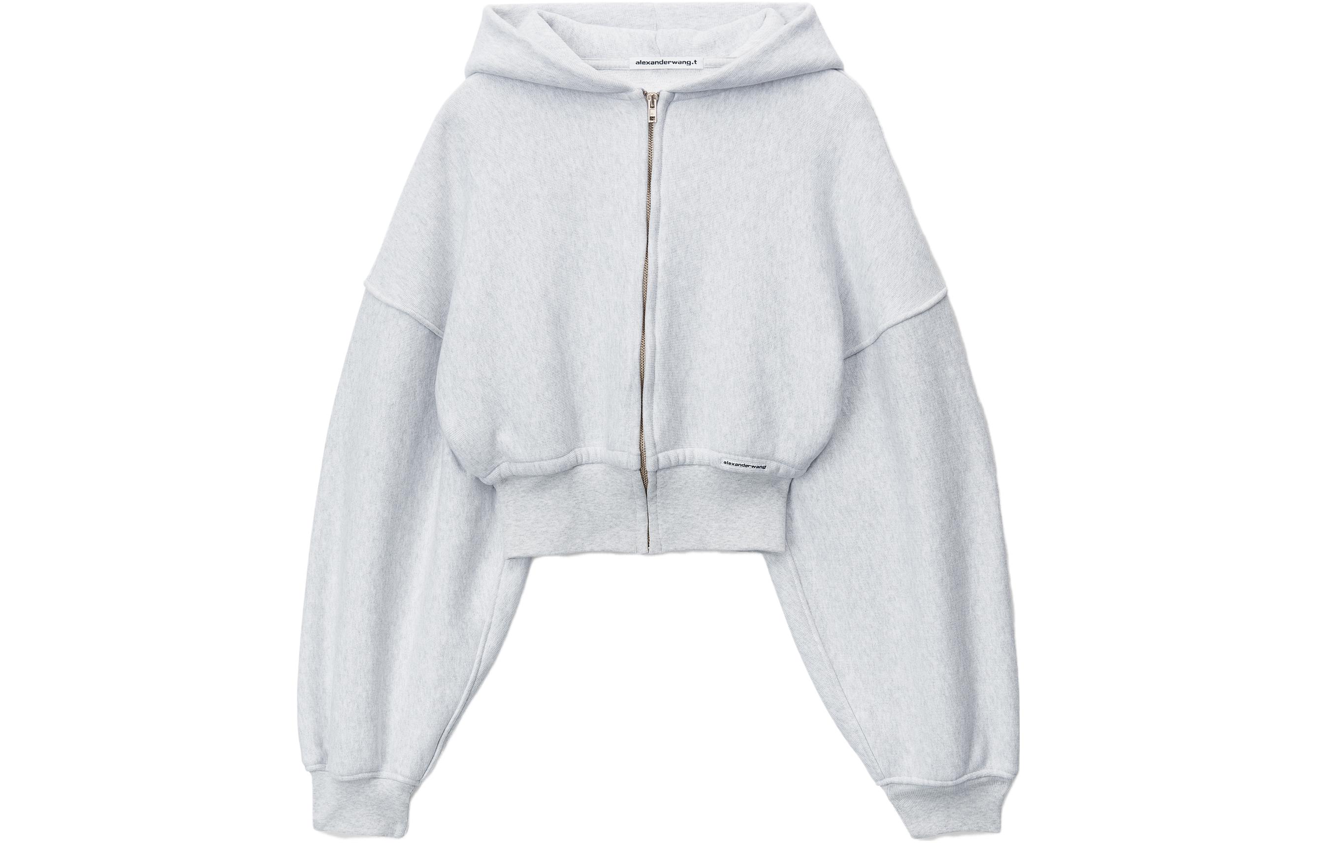 Order (Women) Alexander Wang SS24  Classic Terry Zip-Up Hoodie Light Grey 4CC1242077-050