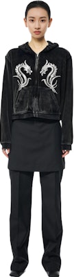 (W) 알렉산더 왕 SS24 크롭 크리스탈 드래곤 후디 재킷 블랙 1CC12425190-95A Details for (W) 알렉산더 왕 SS24 크롭 크리스탈 드래곤 후디 재킷 블랙 1CC12425190-95A