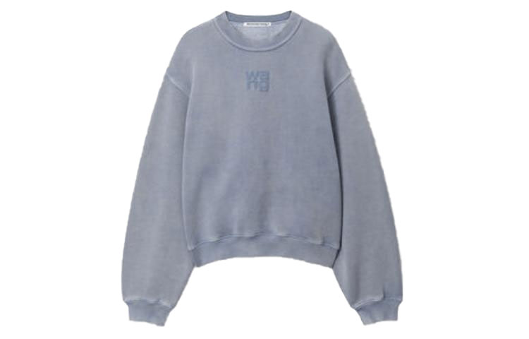 (Women) Alexander Wang SS24  Essential Logo Pullover Sweatshirt - Light Blue. 4CC3221360-475