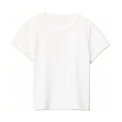(Women) Alexander Wang SS24 Essential Logo Short-Sleeve T-Shirt White 4CC32213580-100