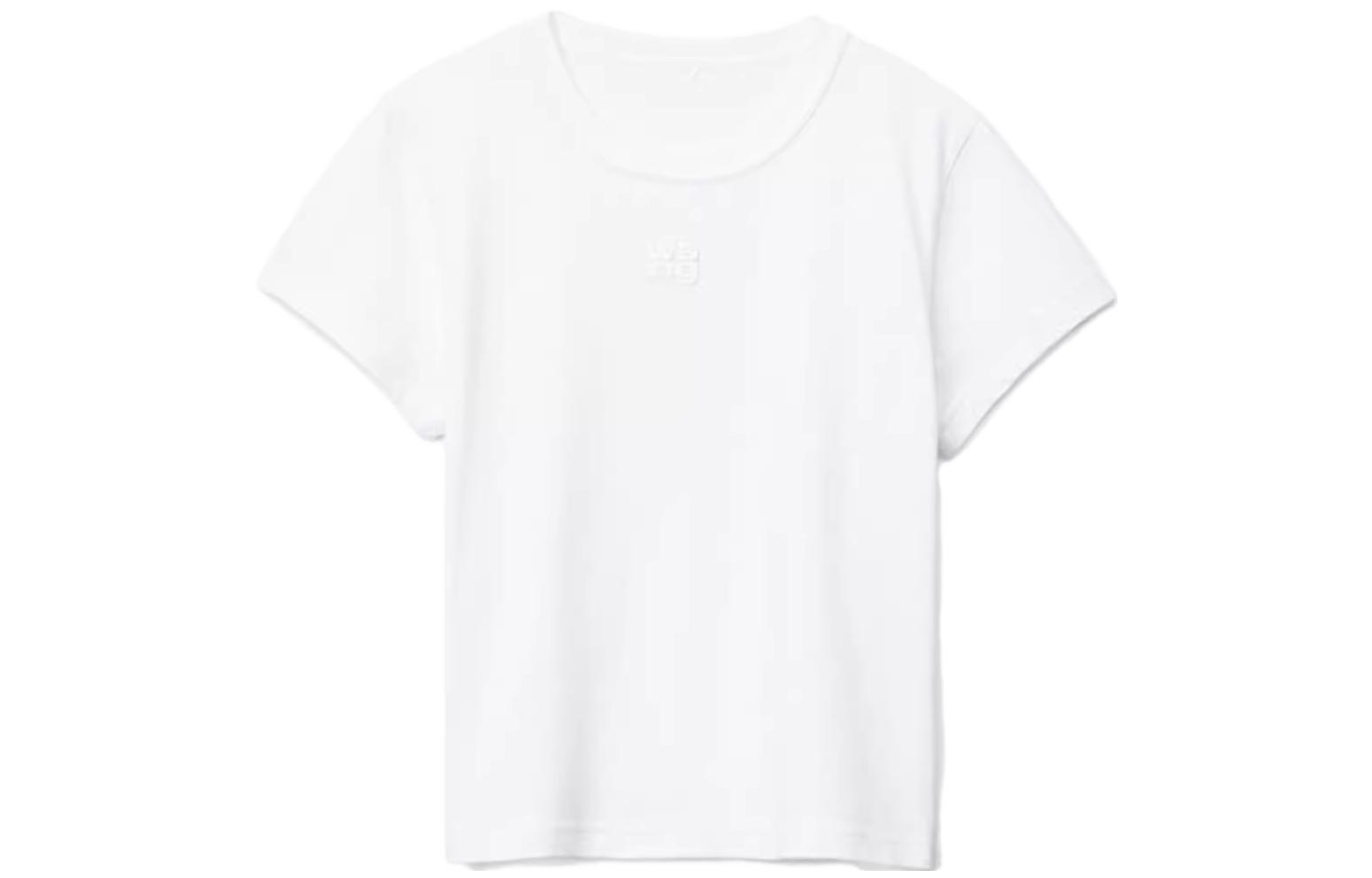Order (Women) Alexander Wang SS24  Essential Logo Short-Sleeve T-Shirt White 4CC32213580-100