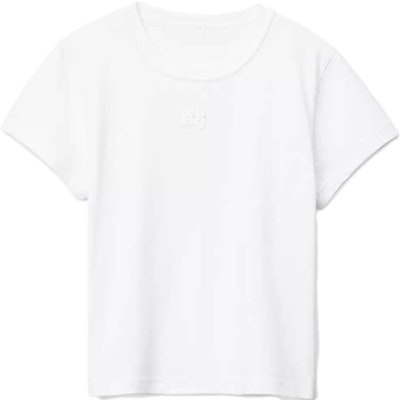 (Women) Alexander Wang SS24 Essential Logo Short-Sleeve T-Shirt White 4CC32213580-100 Order (Women) Alexander Wang SS24 Essential Logo Short-Sleeve T-Shirt White 4CC32213580-100