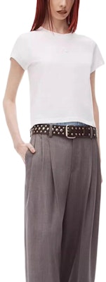 (Women) Alexander Wang SS24 Essential Logo Short-Sleeve T-Shirt White 4CC32213580-100 Lookbook (Women) Alexander Wang SS24 Essential Logo Short-Sleeve T-Shirt White 4CC32213580-100