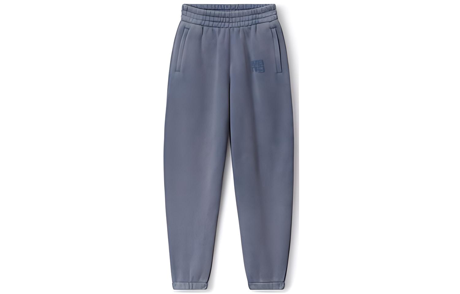 (Women) Alexander Wang SS24  Essential Terry Logo Jogger Pants Gray Blue. 4CC32243484-75A