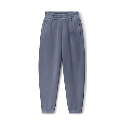 (Women) Alexander Wang SS24 Essential Terry Logo Jogger Pants Gray Blue. 4CC32243484-75A